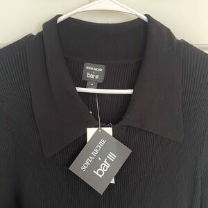 Sofia Richie x bar III Black Ribbed Sweater jumpsuit